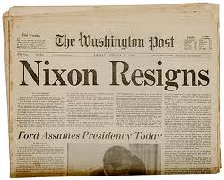 Nixon Resigns, Aug. 9, 1974: Washingon Post front page